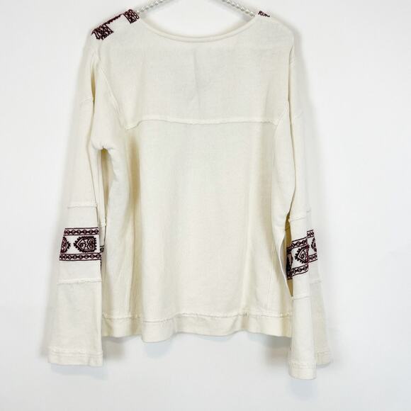 Free People Santa Monica Pullover Cream Size Medium - Picture 3 of 4
